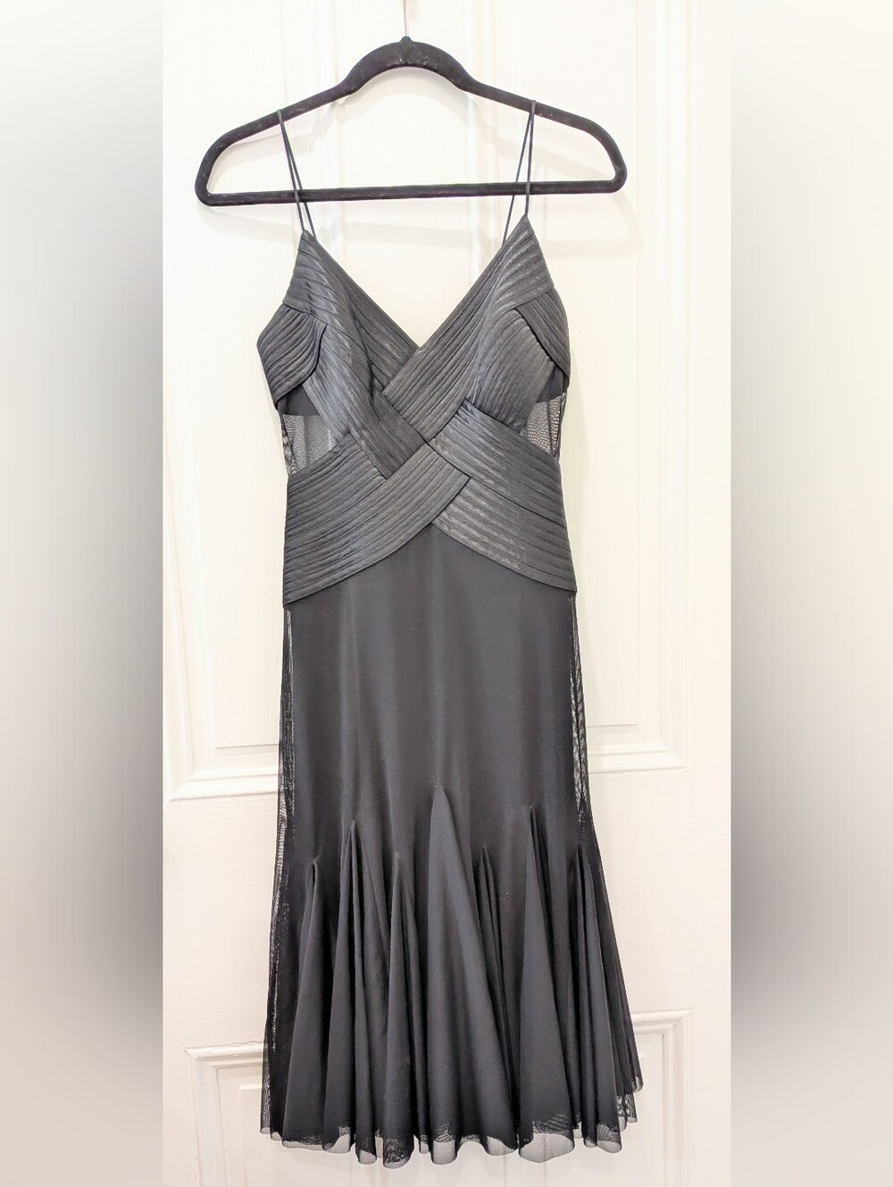 Vintage Cache y2k Black Mesh Cocktail Dress | Size 2